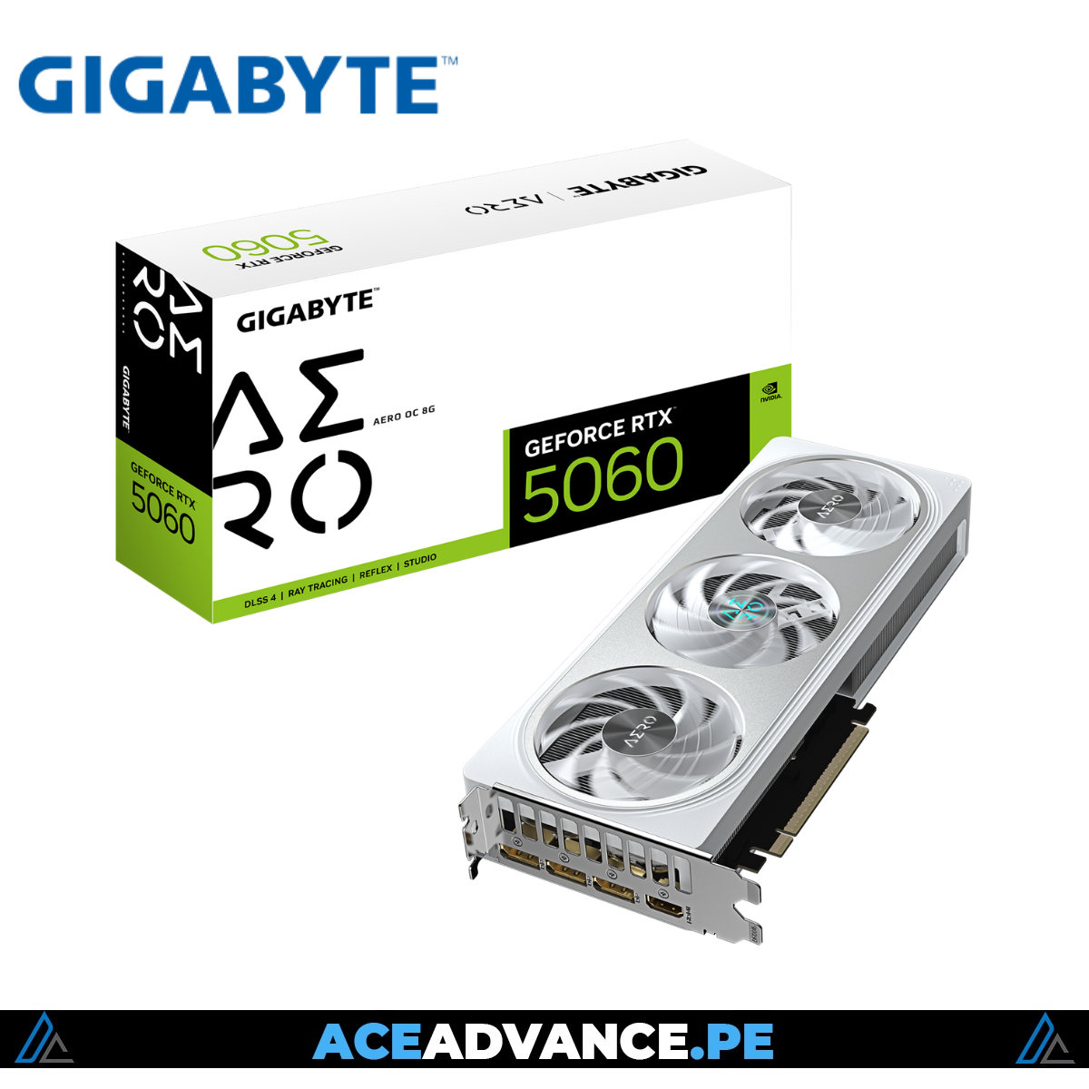 TARJETA DE VIDEO GIGABYTE NVIDIA GEFORCE RTX 5060 AERO OC 8GB GDDR7